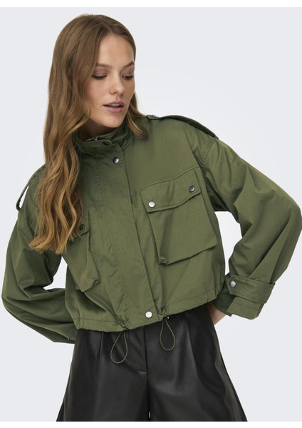 Yeşil Kadın Mont Onlocean Short Cargo Jacket Otw fırsatları