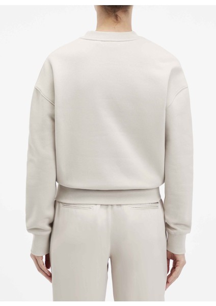 Bisiklet Yaka Düz Açık Gri Kadın Sweatshırt Satın Embroıdery Sweatshırt modelleri