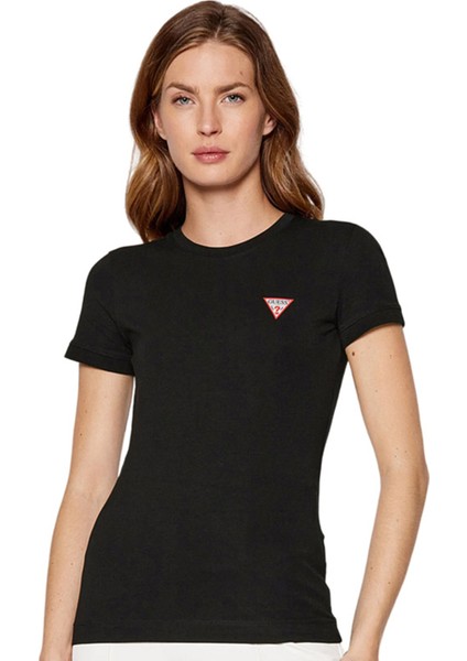 Bisiklet Yaka Siyah Kadın T-Shirt W2YI44J1314-JBLK