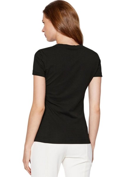 Bisiklet Yaka Siyah Kadın T-Shirt W2YI44J1314-JBLK