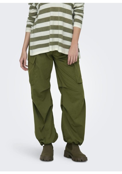 Yüksek Bel Rahat Yeşil Kadın Pantolon Onlocean Cargo Pant Otw