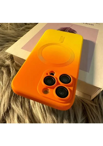 iPhone 12 Pro Max Kılıf Magsafe Manyetik Kablosuz Şarj Lens Korumalı Ombre Renk Geçişli Colorful