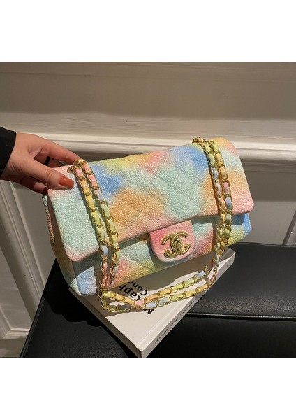 Xiaoxiangfeng Havyar Popüler Kadın Çantası Yeni Moda Eşkenar Dörtgen Zincir Omuz Crossbody (Yurt Dışından) modelleri