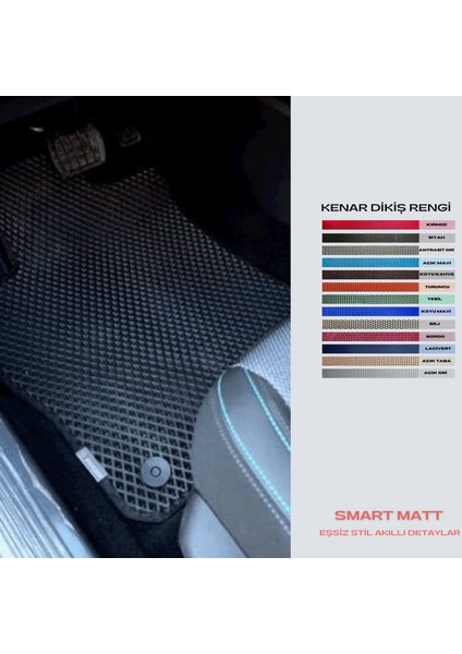 Smart Matt Peugeot 308 2021 + Uyumlu Yeni Nesil Araca Özel Akıllı Oto Paspas Havuzlu Oto Paspas Araba Paspas