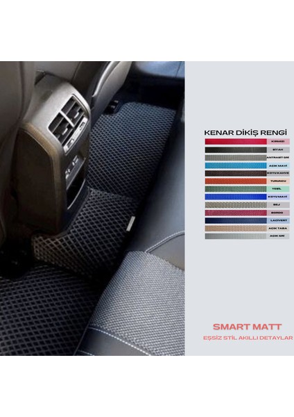 Smart Matt Peugeot 308 2021 + Uyumlu Yeni Nesil Araca Özel Akıllı Oto Paspas Havuzlu Oto Paspas Araba Paspas