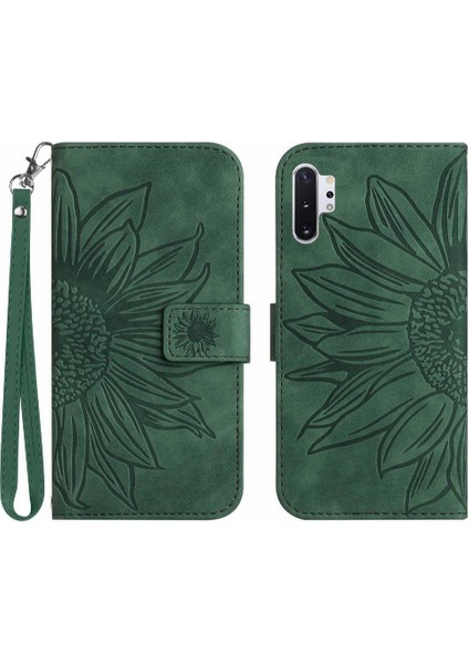 Samsung Galaxy Not 10 Artı Flip Cüzdan Için Kısa Kayış Pu Telefon Kılıfı (Yurt Dışından)