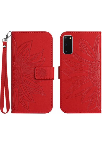 Samsung Galaxy S20 Lüks Pu Deri Kısa Kayış Kart Yuvaları ile Telefon Kılıfı (Yurt Dışından)