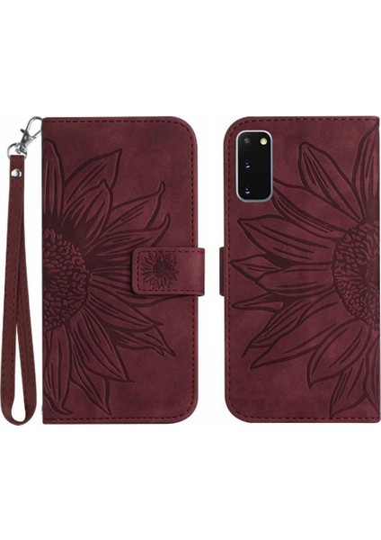 Samsung Galaxy S20 Lüks Pu Deri Kısa Kayış Kart Yuvaları ile Telefon Kılıfı (Yurt Dışından)