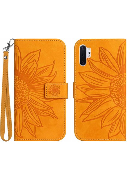 Samsung Galaxy Not 10 Artı Flip Cüzdan Için Kısa Kayış Pu Telefon Kılıfı (Yurt Dışından)