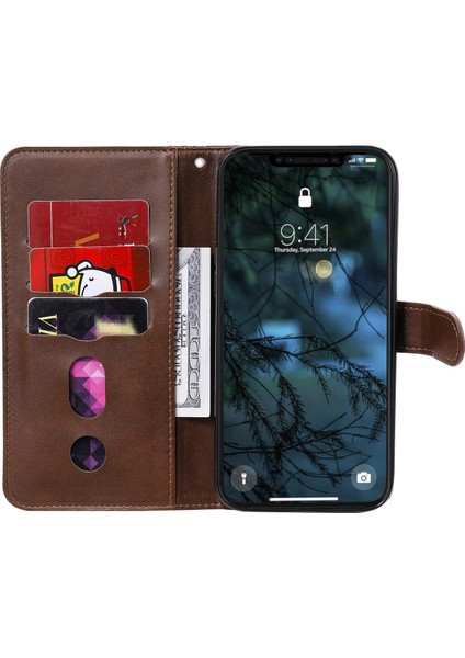 iPhone 12 Pro Max ile Uyumlu Moda Fermuar Çevirme Deri Manyetik Cüzdan Telefon Kılıfı (Yurt Dışından) fırsatları