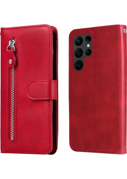 Samsung Galaxy S23 Ultra ile Uyumlu Moda Fermuar Çevirme Deri Manyetik Cüzdan Telefon Kılıfı (Yurt Dışından) fırsatları