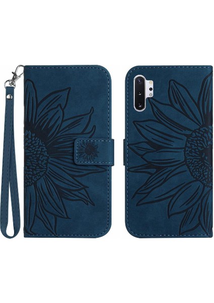 Samsung Galaxy Not 10 Artı Flip Cüzdan Için Kısa Kayış Pu Telefon Kılıfı (Yurt Dışından)