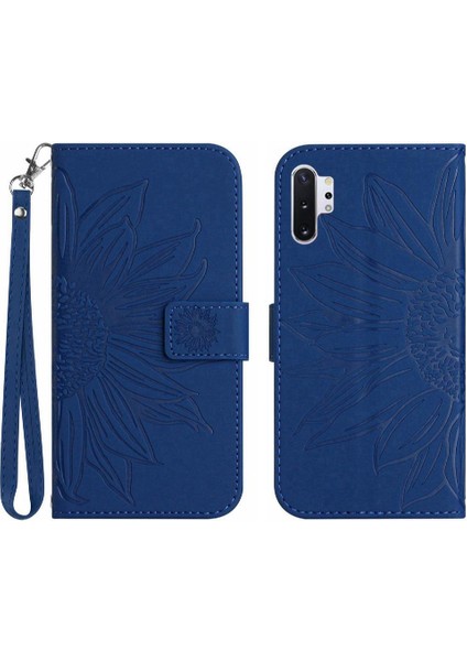 Samsung Galaxy Not 10 Artı Flip Cüzdan Için Kısa Kayış Pu Telefon Kılıfı (Yurt Dışından)