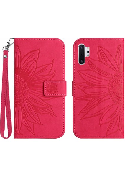 Samsung Galaxy Not 10 Artı Flip Cüzdan Için Kısa Kayış Pu Telefon Kılıfı (Yurt Dışından)