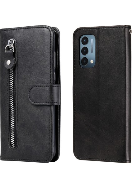 Oneplus Nord 200 5g ile Uyumlu Moda Fermuar Çevirme Deri Manyetik Cüzdan Telefon Kılıfı (Yurt Dışından)