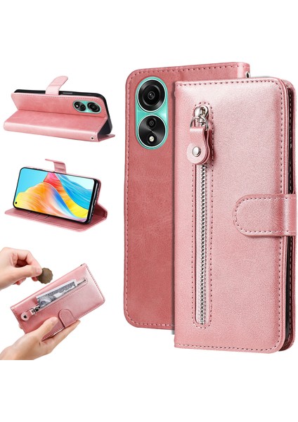 Oppo A78 4g ile Uyumlu Moda Fermuar Çevirme Deri Manyetik Cüzdan Telefon Kılıfı (Yurt Dışından) fiyatları