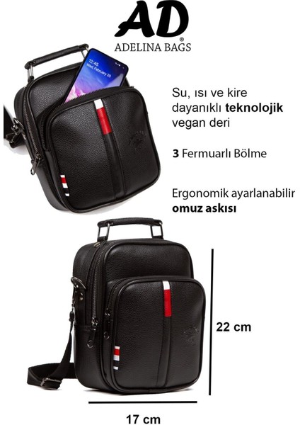 Tekno Trust Adelina Siyah Deri El ve Omuz Çanta ve Mekanizmalı Kartlık Set ADL05926 fırsatları