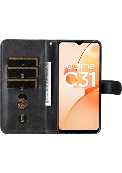 Realme C31 ile Uyumlu Moda Fermuar Çevirme Deri Manyetik Cüzdan Telefon Kılıfı (Yurt Dışından) fırsatları