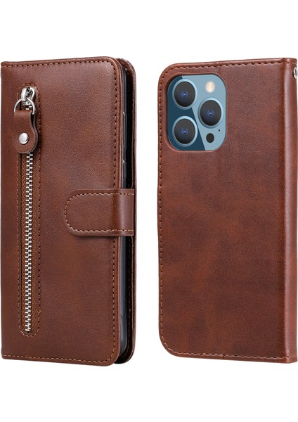 iPhone 13 Pro Max ile Uyumlu Moda Fermuar Çevirme Deri Manyetik Cüzdan Telefon Kılıfı (Yurt Dışından) fiyatları