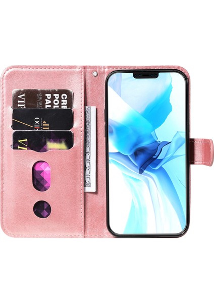 iPhone 12/12 Pro ile Uyumlu Moda Fermuar Çevirme Deri Manyetik Cüzdan Telefon Kılıfı (Yurt Dışından) fırsatları