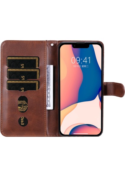 iPhone 14 Pro Max ile Uyumlu Moda Fermuar Çevirme Deri Manyetik Cüzdan Telefon Kılıfı (Yurt Dışından) fırsatları