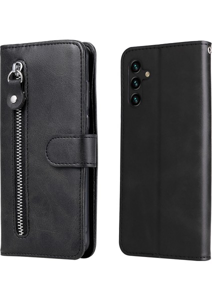 Samsung Galaxy A13 5g ile Uyumlu Moda Fermuar Çevirme Deri Manyetik Cüzdan Telefon Kılıfı (Yurt Dışından)
