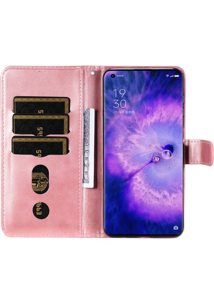 Oppo Find X5 Pro ile Uyumlu Moda Fermuar Çevirme Deri Manyetik Cüzdan Telefon Kılıfı (Yurt Dışından)