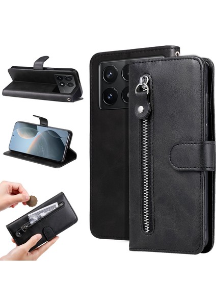 Xiaomi Redmi K70/K70 Pro ile Uyumlu Moda Fermuar Çevirme Deri Manyetik Cüzdan Telefon Kılıfı (Yurt Dışından) fiyatları