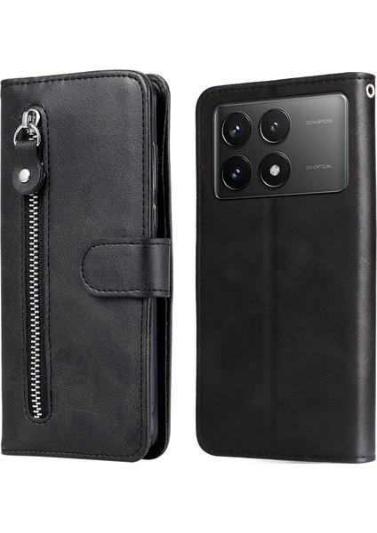 Xiaomi Redmi K70/K70 Pro ile Uyumlu Moda Fermuar Çevirme Deri Manyetik Cüzdan Telefon Kılıfı (Yurt Dışından) fırsatları
