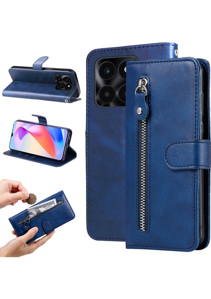 Honor X6A ile Uyumlu Moda Fermuar Çevirme Deri Manyetik Cüzdan Telefon Kılıfı (Yurt Dışından) fiyatları