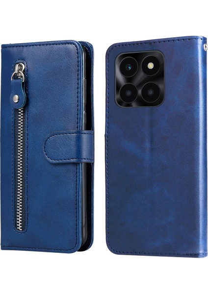 Honor X6A ile Uyumlu Moda Fermuar Çevirme Deri Manyetik Cüzdan Telefon Kılıfı (Yurt Dışından) fırsatları