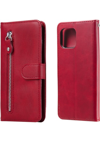 Xiaomi 11 Lite ile Uyumlu Moda Fermuar Çevirme Deri Manyetik Cüzdan Telefon Kılıfı (Yurt Dışından)