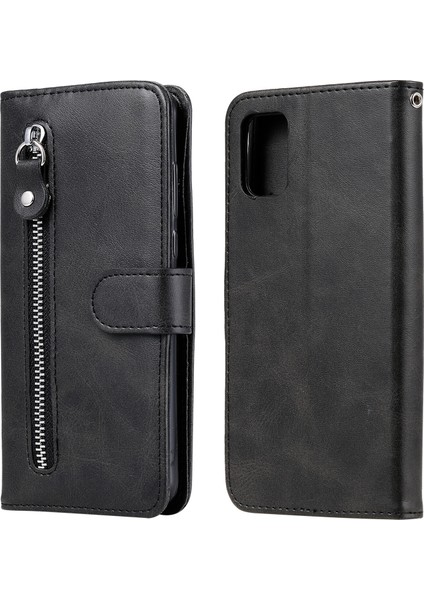 Samsung Galaxy A31 ile Uyumlu Moda Fermuar Çevirme Deri Manyetik Cüzdan Telefon Kılıfı (Yurt Dışından)
