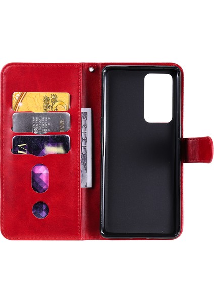 Oppo Reno 6 Pro Plus 5g ile Uyumlu Moda Fermuar Çevirme Deri Manyetik Cüzdan Telefon Kılıfı (Yurt Dışından)