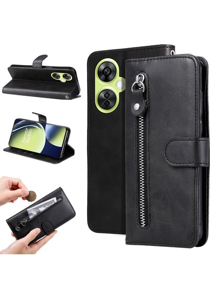 Oneplus Nord Ce3 Lite ile Uyumlu Moda Fermuar Çevirme Deri Manyetik Cüzdan Telefon Kılıfı (Yurt Dışından) fiyatları