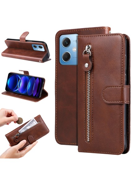 Xiaomi Redmi Note 12 5g ile Uyumlu Moda Fermuar Çevirme Deri Manyetik Cüzdan Telefon Kılıfı (Yurt Dışından) fiyatları