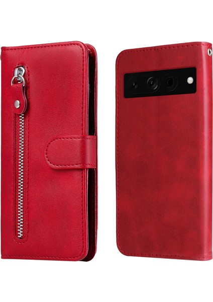 Google Pixel 7 Pro ile Uyumlu Moda Fermuar Çevirme Deri Manyetik Cüzdan Telefon Kılıfı (Yurt Dışından) fırsatları