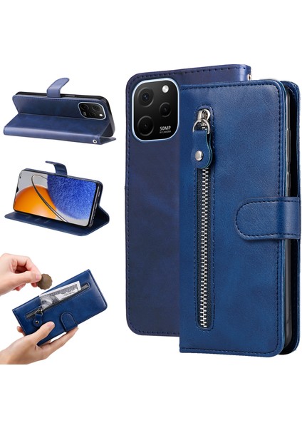 Huawei Nova Y61 ile Uyumlu Moda Fermuar Çevirme Deri Manyetik Cüzdan Telefon Kılıfı (Yurt Dışından) fiyatları