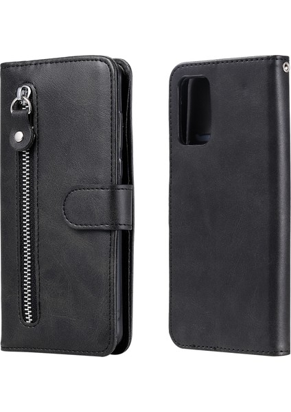 Xiaomi Poco M3 ile Uyumlu Moda Fermuar Çevirme Deri Manyetik Cüzdan Telefon Kılıfı (Yurt Dışından)