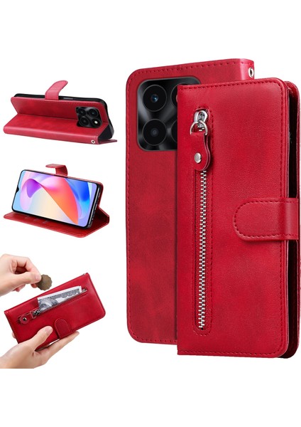 Honor X6A ile Uyumlu Moda Fermuar Çevirme Deri Manyetik Cüzdan Telefon Kılıfı (Yurt Dışından) fiyatları