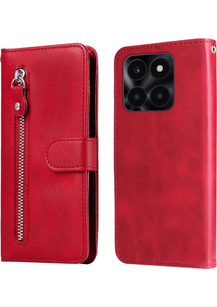 Honor X6A ile Uyumlu Moda Fermuar Çevirme Deri Manyetik Cüzdan Telefon Kılıfı (Yurt Dışından) fırsatları