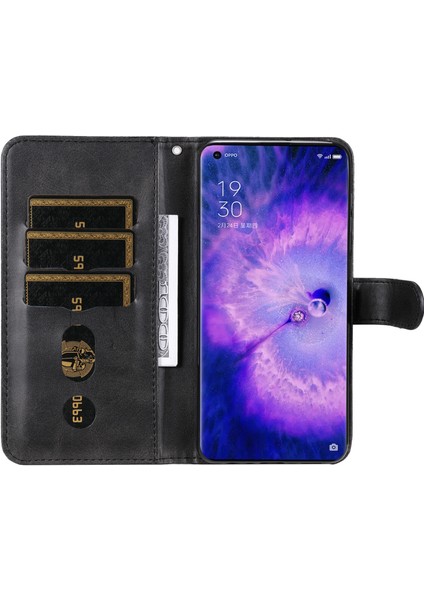Oppo Find X5 Pro ile Uyumlu Moda Fermuar Çevirme Deri Manyetik Cüzdan Telefon Kılıfı (Yurt Dışından)