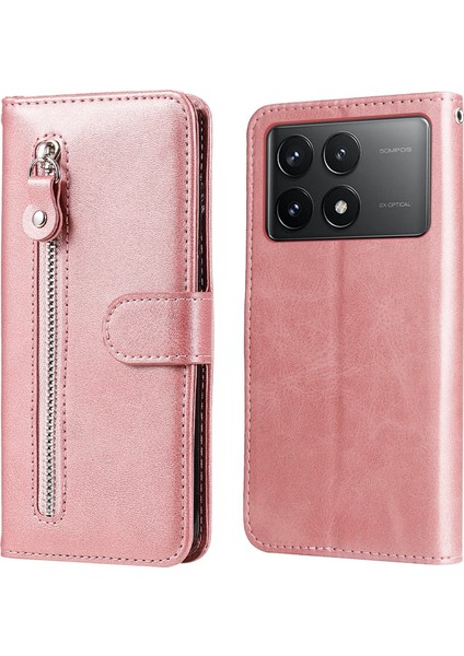 Xiaomi Redmi K70/K70 Pro ile Uyumlu Moda Fermuar Çevirme Deri Manyetik Cüzdan Telefon Kılıfı (Yurt Dışından) fırsatları