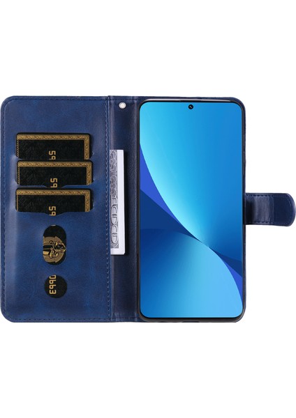 Xiaomi 12 Lite ile Uyumlu Moda Fermuar Çevirme Deri Manyetik Cüzdan Telefon Kılıfı (Yurt Dışından)
