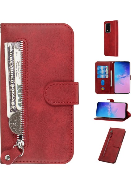 Samsung Galaxy S20 Ultra ile Uyumlu Moda Fermuar Çevirme Deri Manyetik Cüzdan Telefon Kılıfı (Yurt Dışından) fiyatları