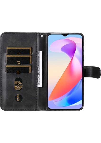 Honor X6A ile Uyumlu Moda Fermuar Çevirme Deri Manyetik Cüzdan Telefon Kılıfı (Yurt Dışından)