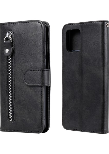 Samsung Galaxy A42 5g ile Uyumlu Moda Fermuar Çevirme Deri Manyetik Cüzdan Telefon Kılıfı (Yurt Dışından)