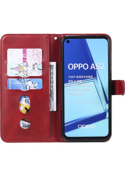 Oppo A92/A72/A52 ile Uyumlu Moda Fermuar Çevirme Deri Manyetik Cüzdan Telefon Kılıfı (Yurt Dışından)