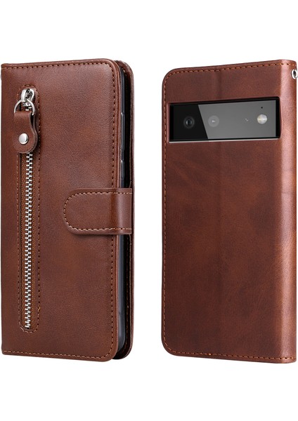 Google Pixel 6 ile Uyumlu Moda Fermuar Çevirme Deri Manyetik Cüzdan Telefon Kılıfı (Yurt Dışından) fiyatları