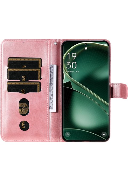 Oppo Find X6 Pro ile Uyumlu Moda Fermuar Çevirme Deri Manyetik Cüzdan Telefon Kılıfı (Yurt Dışından)